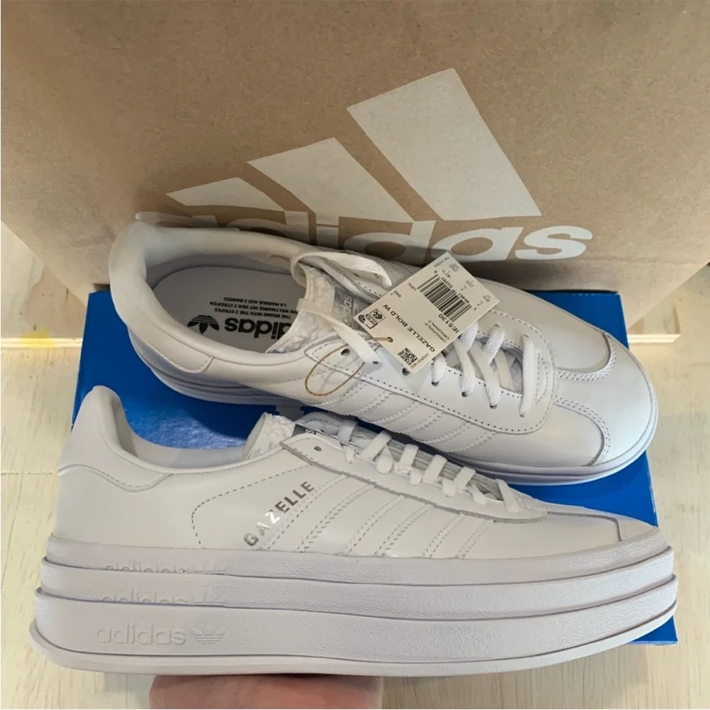 adidas Gazelle Bold Triple White - Picture 9 of 10